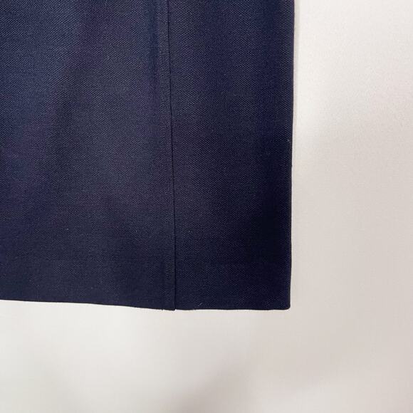 MM Lafleur +1 Navy Blue Textured Jacquard Knit Mini Skirt Zip Back Work Career - Picture 4 of 8
